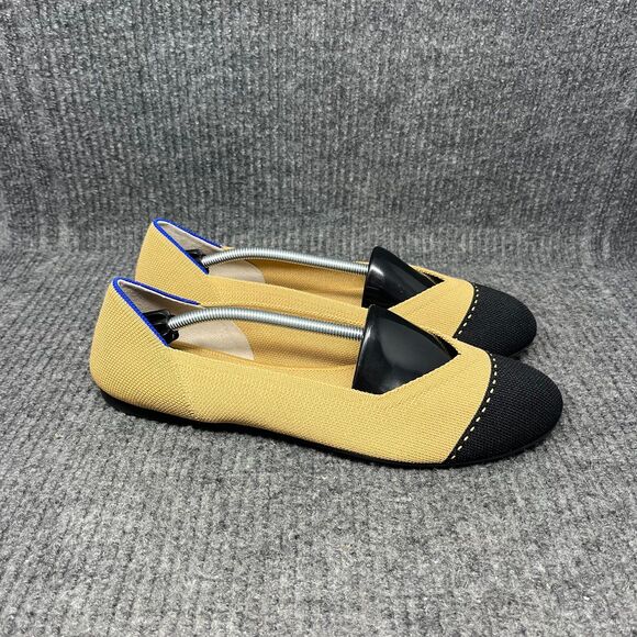 Rothy’s The Loafer Round Toe Flats Camel Black Cap Toe Women’s Size 11.5 - Picture 1 of 8